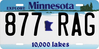 MN license plate 877RAG