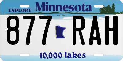 MN license plate 877RAH