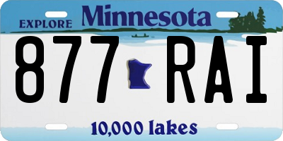 MN license plate 877RAI