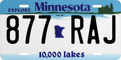 MN license plate 877RAJ