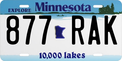 MN license plate 877RAK