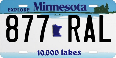 MN license plate 877RAL