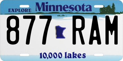MN license plate 877RAM