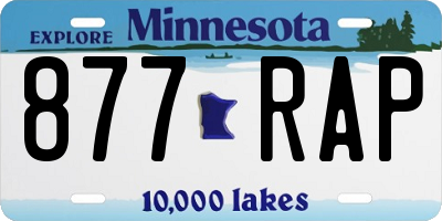 MN license plate 877RAP