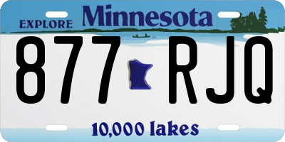 MN license plate 877RJQ