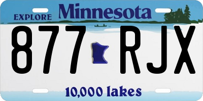 MN license plate 877RJX