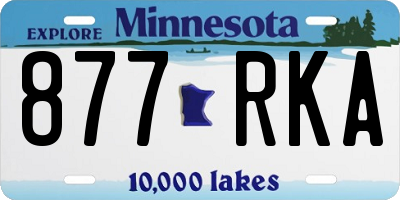 MN license plate 877RKA