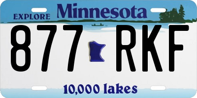 MN license plate 877RKF
