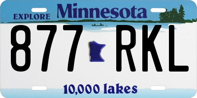 MN license plate 877RKL