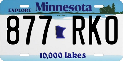 MN license plate 877RKO