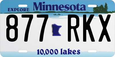 MN license plate 877RKX