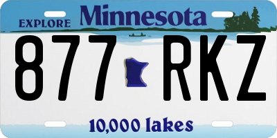MN license plate 877RKZ
