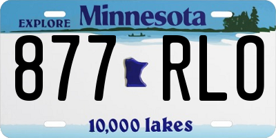 MN license plate 877RLO