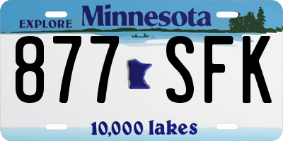 MN license plate 877SFK