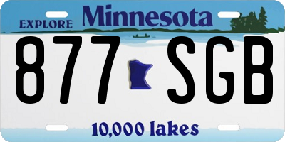 MN license plate 877SGB