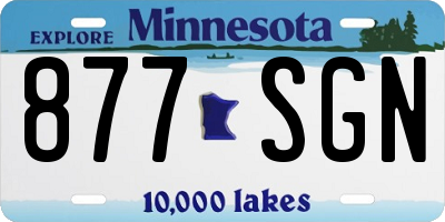 MN license plate 877SGN