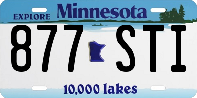 MN license plate 877STI