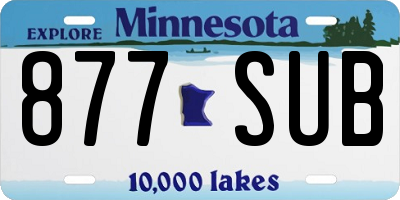 MN license plate 877SUB