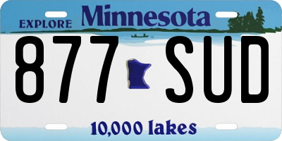 MN license plate 877SUD