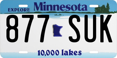 MN license plate 877SUK