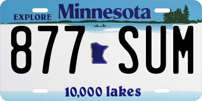 MN license plate 877SUM