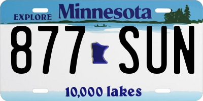 MN license plate 877SUN