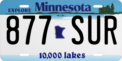 MN license plate 877SUR