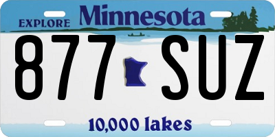 MN license plate 877SUZ