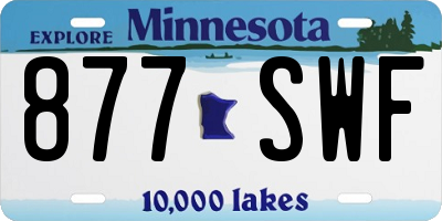 MN license plate 877SWF