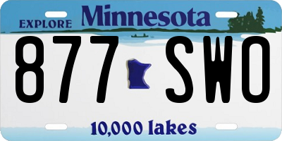 MN license plate 877SWO
