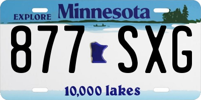 MN license plate 877SXG