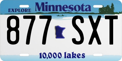 MN license plate 877SXT