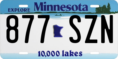 MN license plate 877SZN