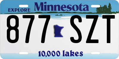 MN license plate 877SZT