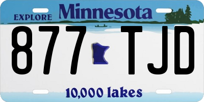 MN license plate 877TJD