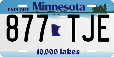 MN license plate 877TJE