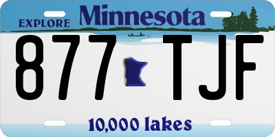 MN license plate 877TJF