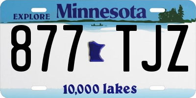 MN license plate 877TJZ