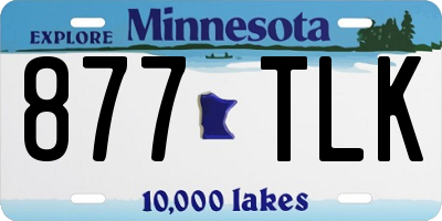 MN license plate 877TLK
