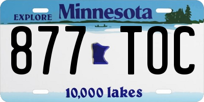 MN license plate 877TOC