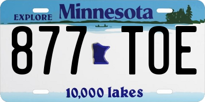 MN license plate 877TOE