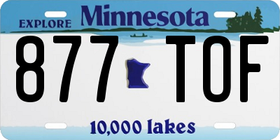 MN license plate 877TOF
