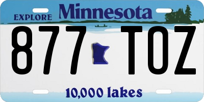 MN license plate 877TOZ