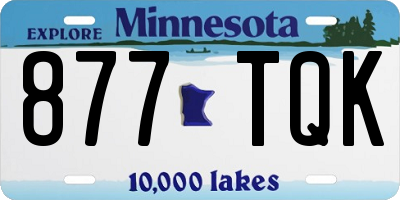 MN license plate 877TQK