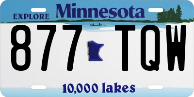 MN license plate 877TQW