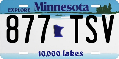 MN license plate 877TSV