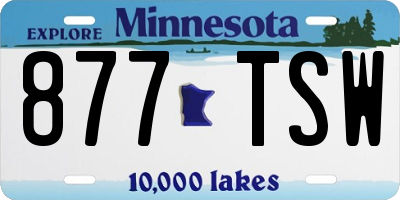 MN license plate 877TSW