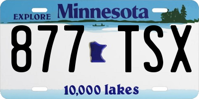 MN license plate 877TSX