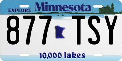 MN license plate 877TSY