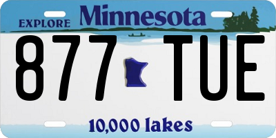MN license plate 877TUE
